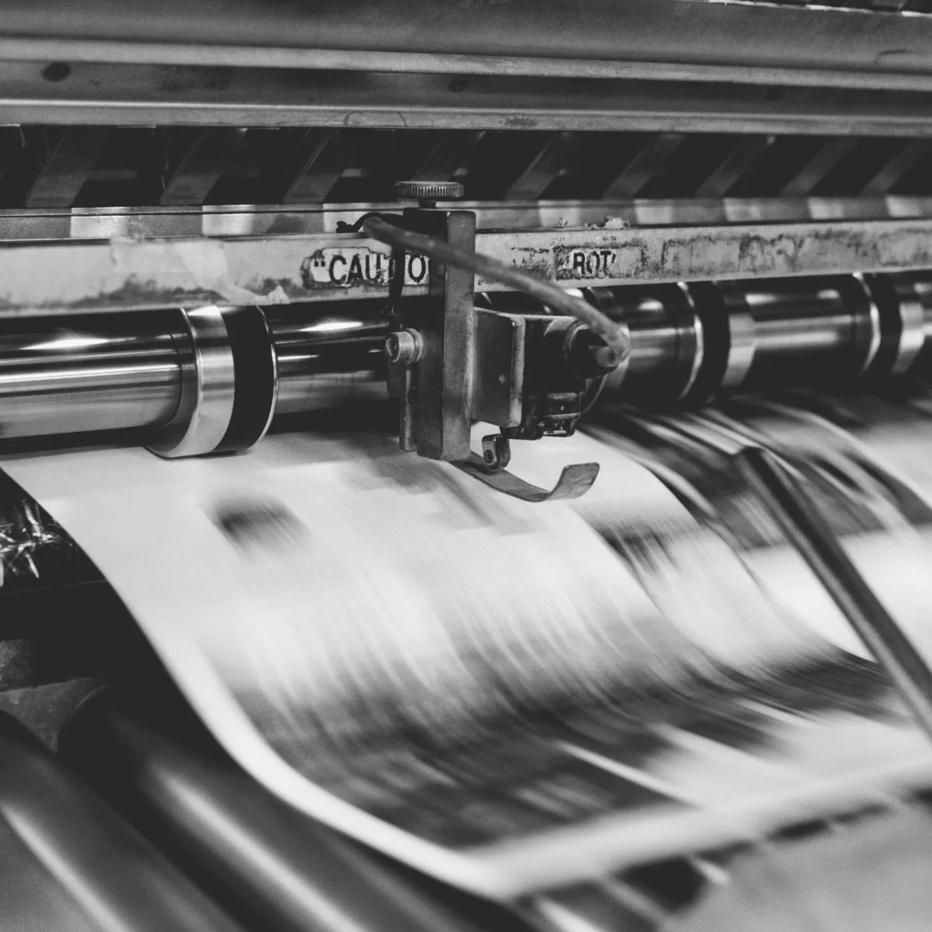 Printer printing out a sheet quickly in black and white